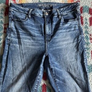 American Eagle Outfitters High Rise Crop Blue Jeans
